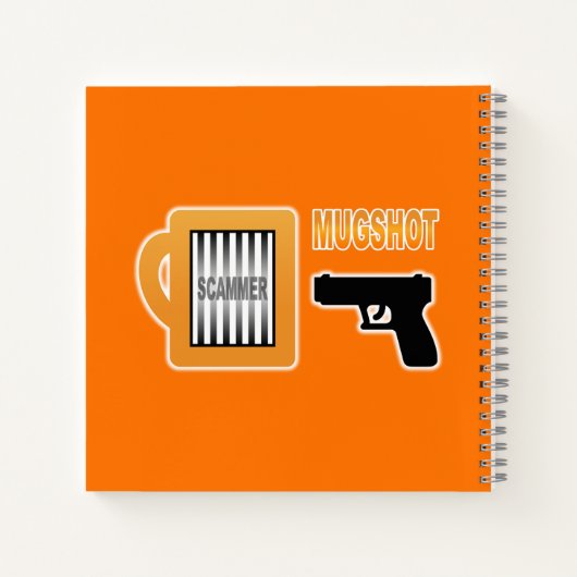 Oplichter Mugshot Notitieboek (Achterkant)