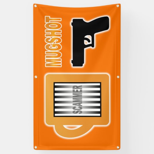 Oplichter Mugshot Spandoek (Verticaal)