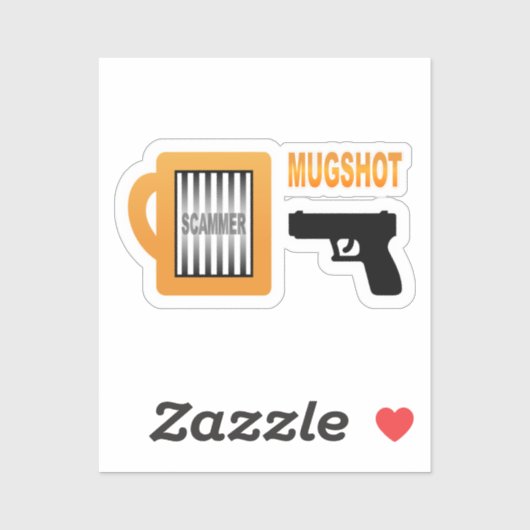 Oplichter Mugshot Sticker (Vel)