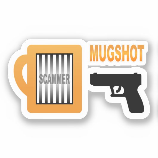 Oplichter Mugshot Sticker (Voorkant)