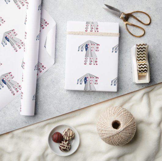 Oplopend Patriotisme: I Love USA Perspectief Kunst Cadeaupapier (Crafts)