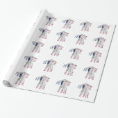 Oplopend Patriotisme: I Love USA Perspectief Kunst Cadeaupapier (Uitgerold)