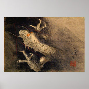 Oplopende Draak en Fuji Katsushika Hokusai 1840 Poster