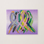 Oplossen van de kankerbewustwording legpuzzel (Horizontaal)