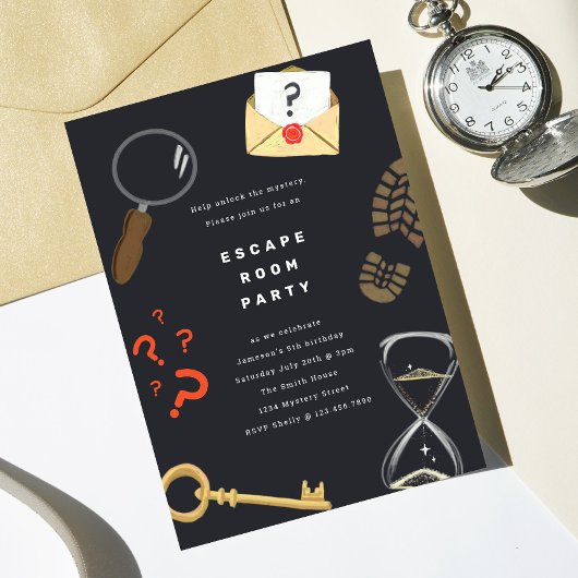 Oplossen van de Mystery Escape Room Party Kaart