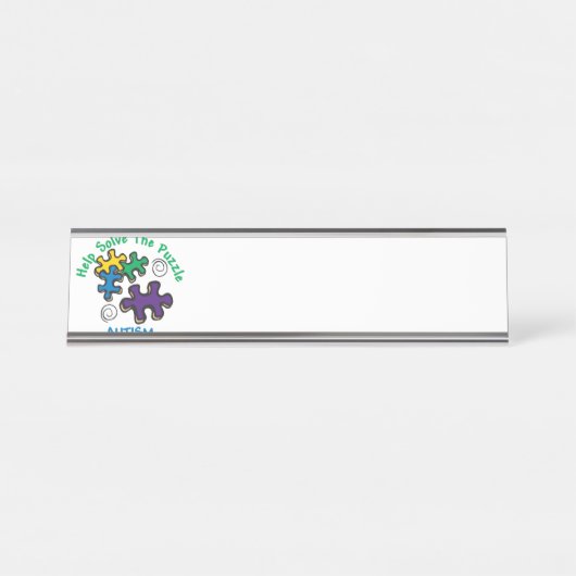 Oplossen van de puzzel bureau naambordje (Voorkant)