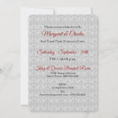 OPLOSSING: 40e Ruby Jubileum Damask Kaart (Achterkant)