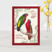 OPLOSSING: 60e Jubileum  Loriket Parrots Kaart (Gele Bloem)
