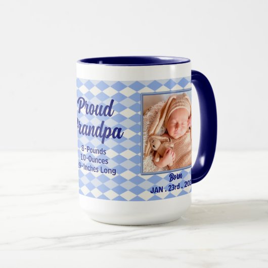 OPLOSSING: Foto van Proud New Grandpa Baby Mok (Voorkant rechts)