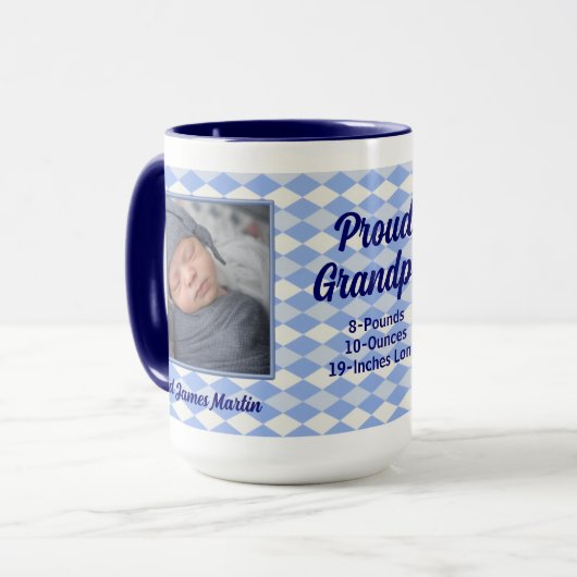 OPLOSSING: Foto van Proud New Grandpa Baby Mok (Voorkant links)