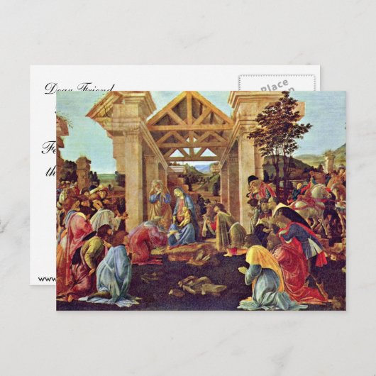 Oplossing van de Magi (Washington) door Botticelli Briefkaart (Voorkant / Achterkant)