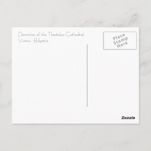 Oplossing van de Theotokos-kathedraal, Varna Briefkaart (Achterkant)