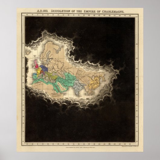 Oplossing van het keizerrijk Karel de Grote 912 AD Poster (Voorkant)
