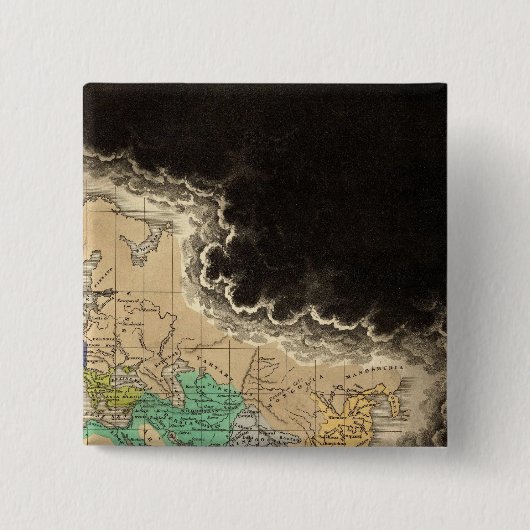 Oplossing van het keizerrijk Karel de Grote 912 AD Vierkante Button 5,1 Cm (Voorkant)
