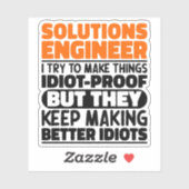 Oplossingen Engineer I Probeer Dingen Grappig Te M Sticker (Vel)