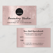 Opmaak Artist Appointcard Roze Lux Logo Visitekaartje (Voorkant / Achterkant)