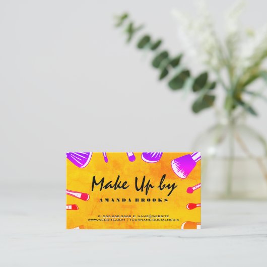Opmaak door | Colorful Mua Brushes Visitekaartje (Staand voorkant)