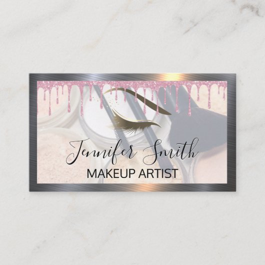 Opmaak en penselen Glitter Drip Eye lashes Klantenkaartje (Voorkant)