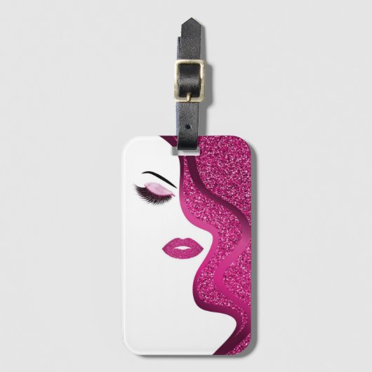 Opmaak met glittereffect bagagelabel (Voorkant (verticaal))