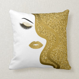 Opmaak met glittereffect kussen