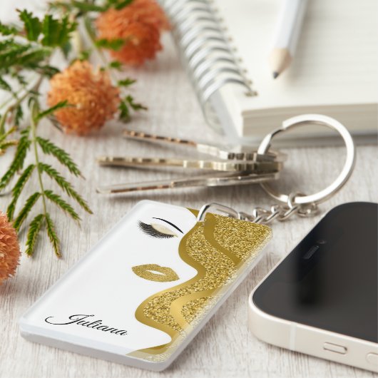 Opmaak met glittereffect sleutelhanger (Voorkant Rechts)