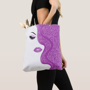Opmaak met glittereffect tote bag