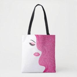 Opmaak met glittereffect tote bag