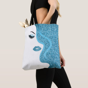 Opmaak met glittereffect tote bag