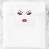 Opmaak met glittereffect vierkante sticker (Tas)