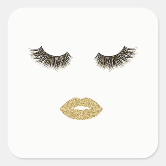 Opmaak met glittereffect vierkante sticker (Voorkant)
