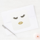 Opmaak met glittereffect vierkante sticker (Envelop)