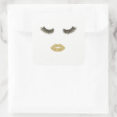 Opmaak met glittereffect vierkante sticker (Tas)