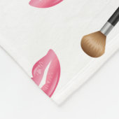 Opmaak patroon en roze lippen met aangepaste naam fleece deken (Hoek)