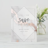 OPMERKELIJK EN ROOS GOLD EFFECT BEWAREN DE DATUM SAVE THE DATE (Staand voorkant)