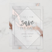 OPMERKELIJK EN ROOS GOLD EFFECT BEWAREN DE DATUM SAVE THE DATE (Voorkant / Achterkant)