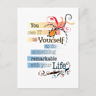 Opmerkelijk LEVEN Inspirerende geïllustreerde quot Briefkaart