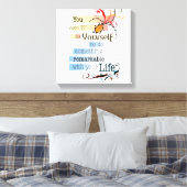 Opmerkelijk LIFE Inspirerend, geïllustreerd citaat Canvas Afdruk (Insitu (Slaapkamer))