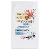 Opmerkelijk LIFE Inspirerend, geïllustreerd citaat Klein Cadeauzakje (Achterkant)