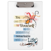 Opmerkelijk LIFE Inspirerend, geïllustreerd citaat Klembord (Voorkant)