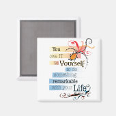 Opmerkelijk LIFE Inspirerend, geïllustreerd citaat Magneet (Voorkant / Achterkant)