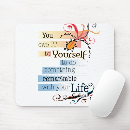 Opmerkelijk LIFE Inspirerend, geïllustreerd citaat Muismat (Met muis)