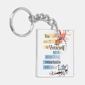 Opmerkelijk LIFE Inspirerend, geïllustreerd citaat Sleutelhanger (Voorkant Links)