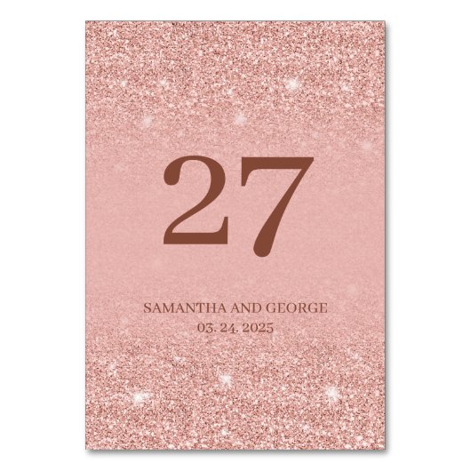 Opmerkelijk roos gouden glitter schittert bruiloft kaart (Voorkant)