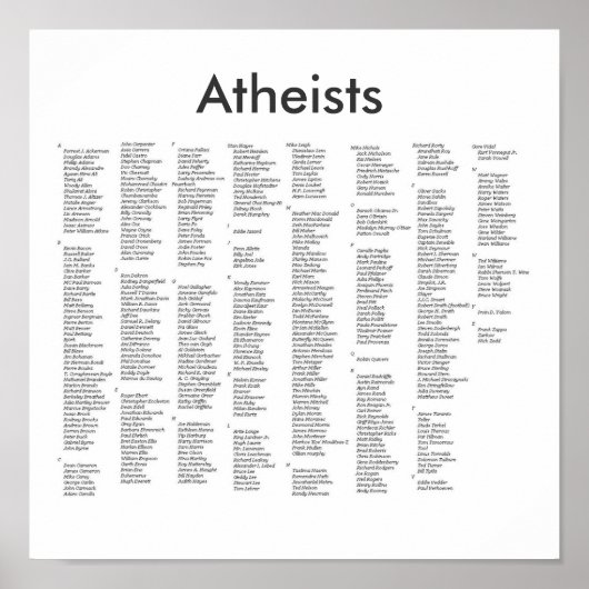 opmerkelijke atheïsten, atheïsten poster (Voorkant)