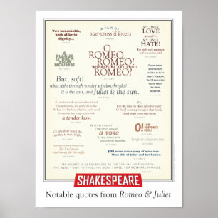 Opmerkelijke citaten van Romeo en Julia Poster