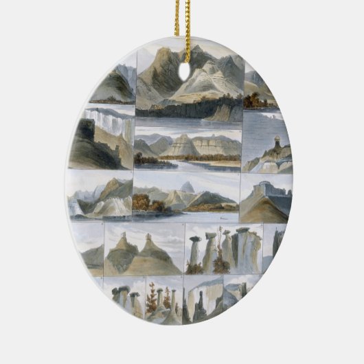 Opmerkelijke heuvels op de Upper Missouri, bord 35 Keramisch Ornament (Rechts)