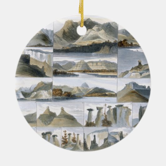 Opmerkelijke heuvels op de Upper Missouri, bord 35 Keramisch Ornament (Achterkant)