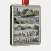 Opmerkelijke heuvels op de Upper Missouri, bord 35 Metalen Ornament (Rechts)