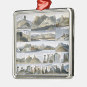 Opmerkelijke heuvels op de Upper Missouri, bord 35 Metalen Ornament (Links)