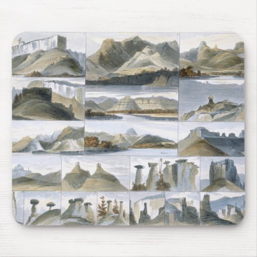 Opmerkelijke heuvels op de Upper Missouri, bord 35 Muismat (Voorkant)